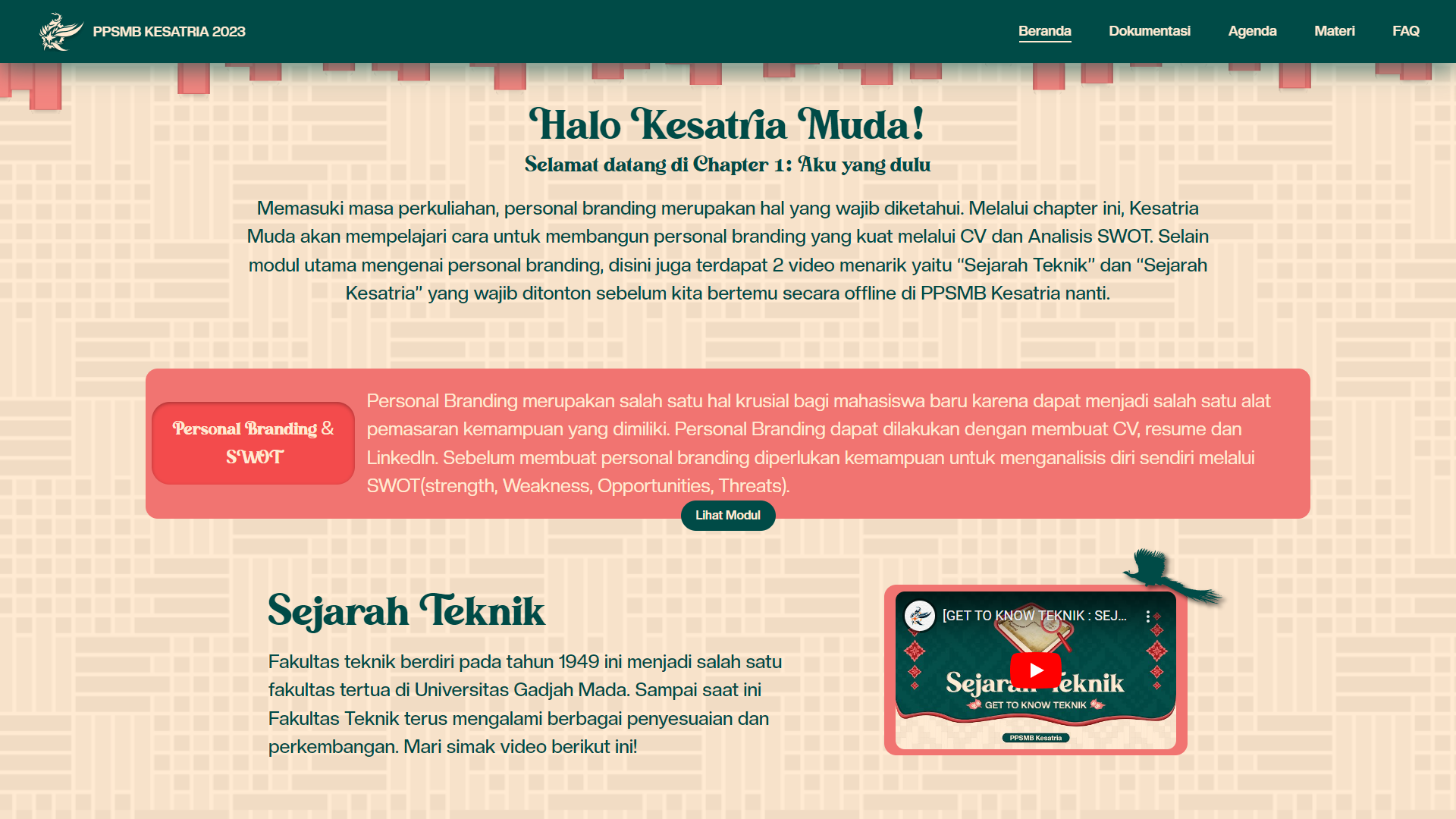 PPSMB Kesatria 2023 Website